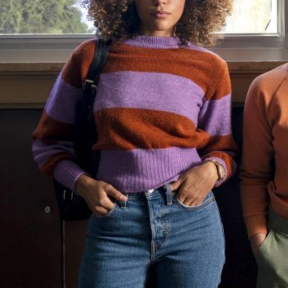 topshop striped cropped sweater